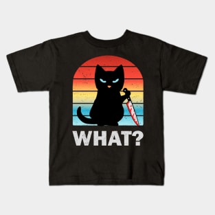 What? Knife cat. Kids T-Shirt